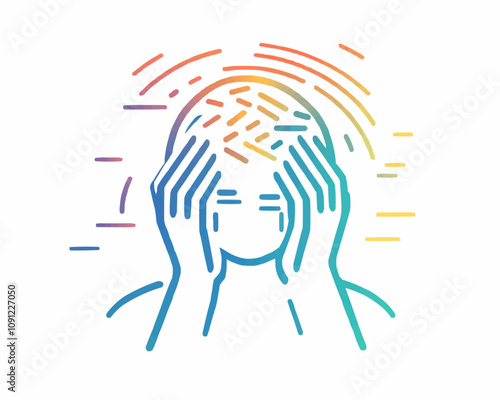 Human phobia icon, xenophobia or fear of unknown people, vector color line. Mental health and psychology problems or mind disorder phobia icon of xenophobia or fear reaction ob being strange