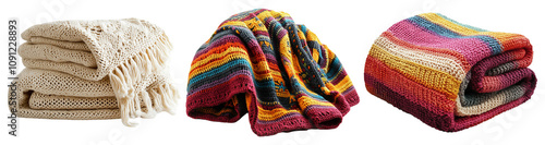 Cozy Blankets on Transparent Background