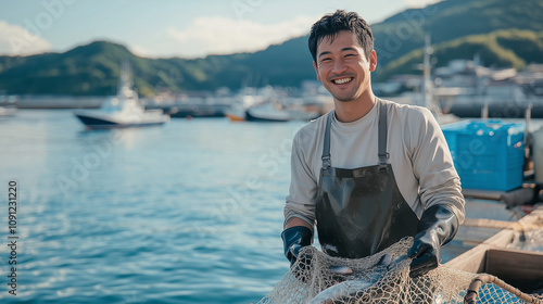 漁業・養殖を営む日本人の男性