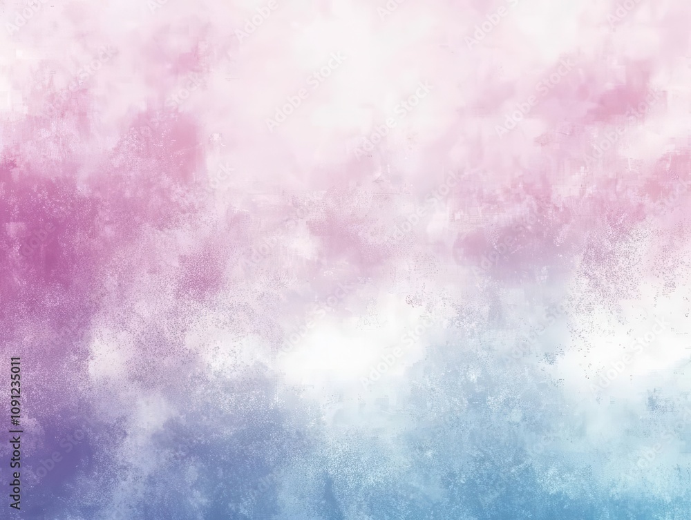 Fototapeta premium soft purple, pink, blue, and white tones blend in a pastel grainy gradient background, creating a calming effect ideal for web banners, with ample copy space for messages or branding
