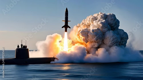 Submarine Launching Missile at Sea

 photo