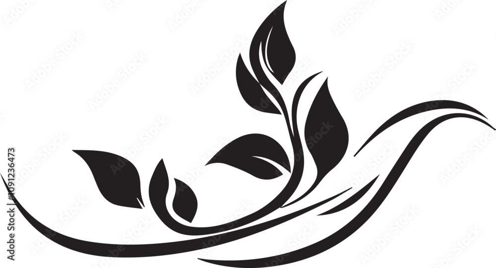 Fototapeta premium vector black foliage icon on white background
