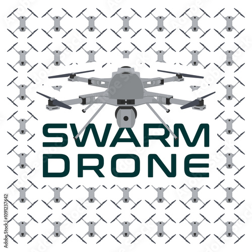 Swarm drone kamikaze suicide UAV vector illustration