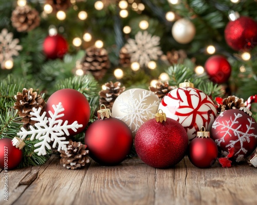 Close-up of tablet showing Christmas deals animated snowflakes