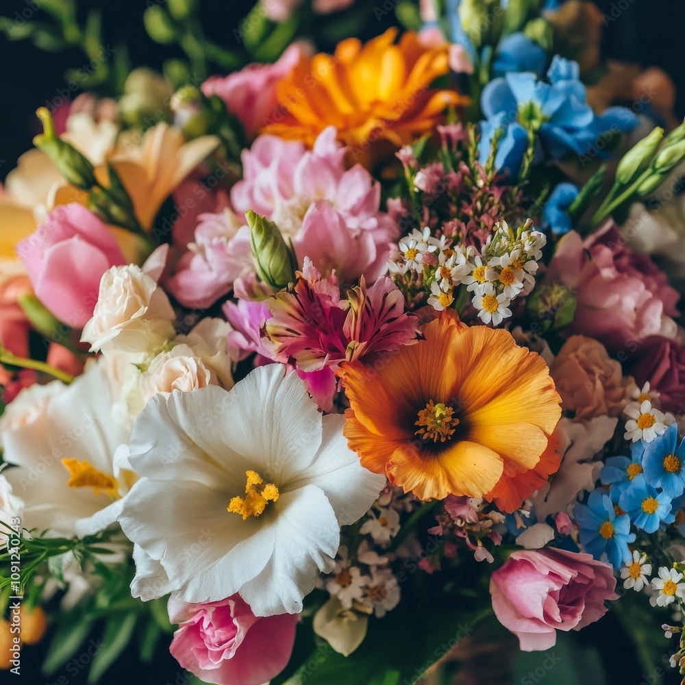 Fototapeta premium Floral symphony of springtime colors