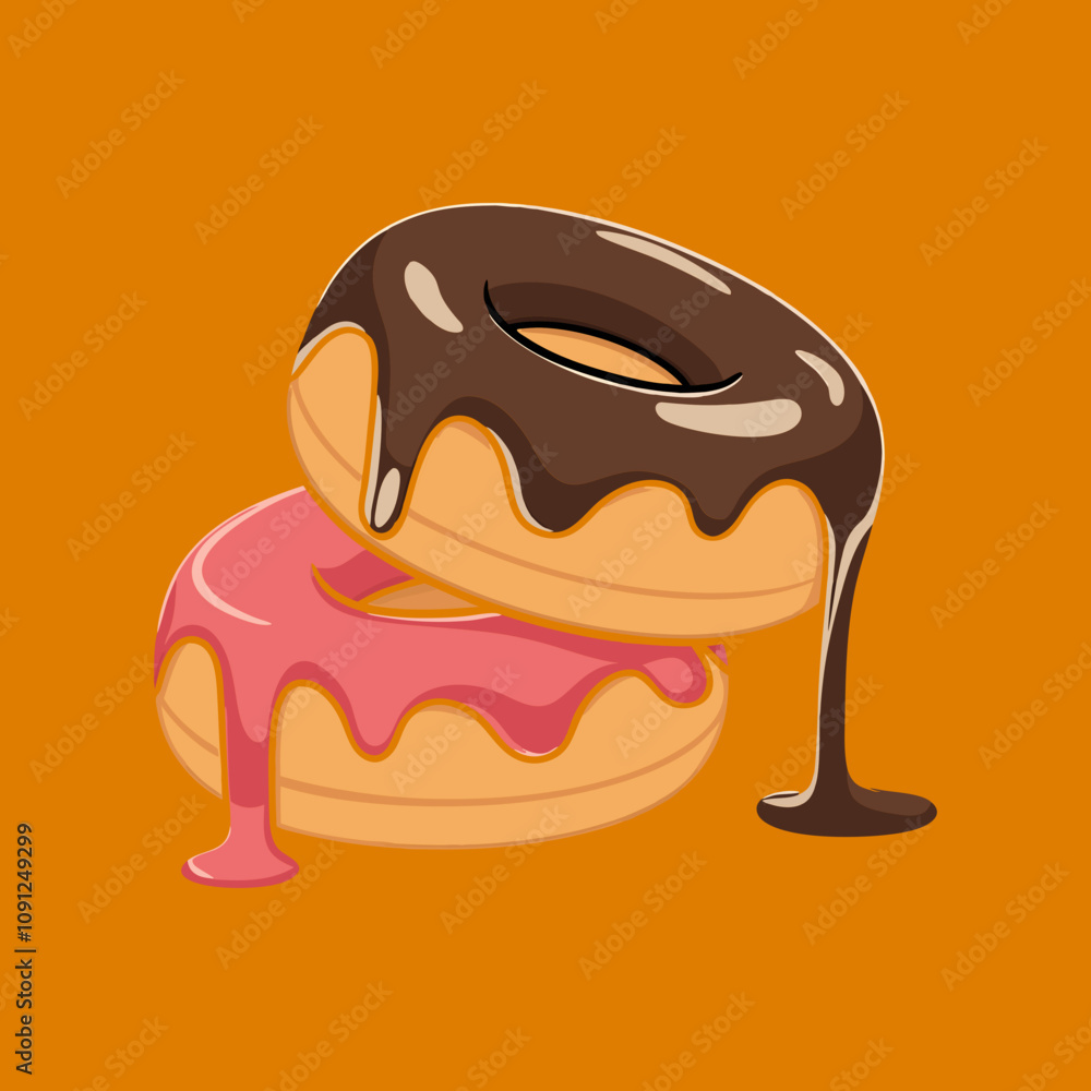 Obraz premium illustration of a donut chocolate