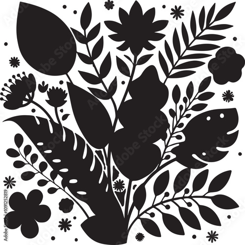 Vector beautiful floral design with white background 