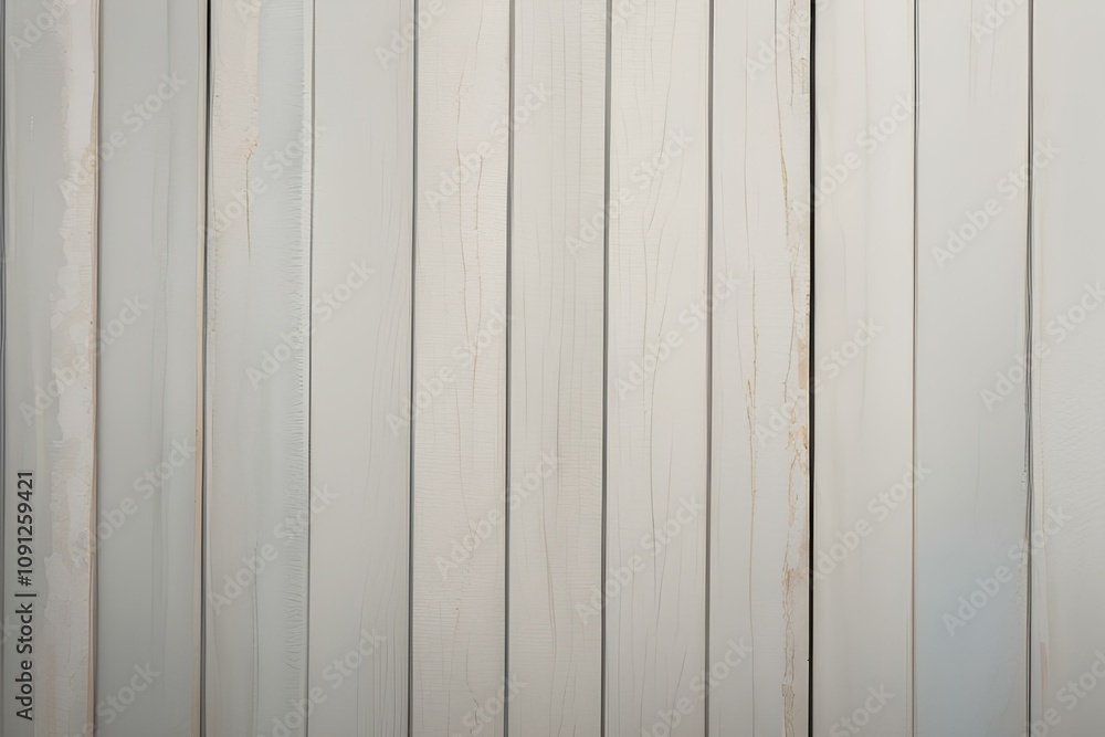 Obraz premium White painted wood boards or siding with cracks and distressed finish