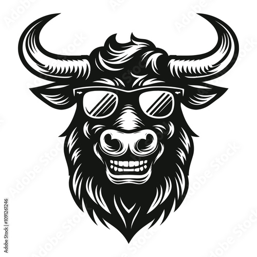 Funny cool bull