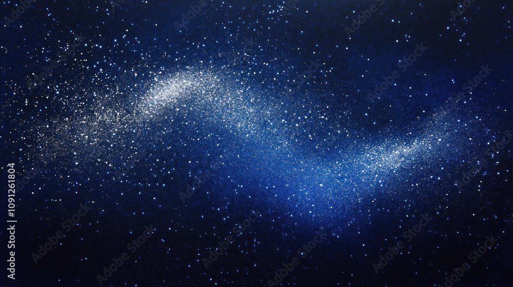 Obraz premium Serpentine trail of radiant starlight in cosmic dark.