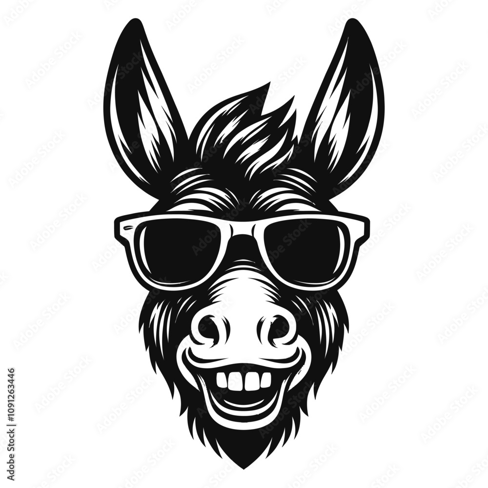 Obraz premium Funny mocking donkey