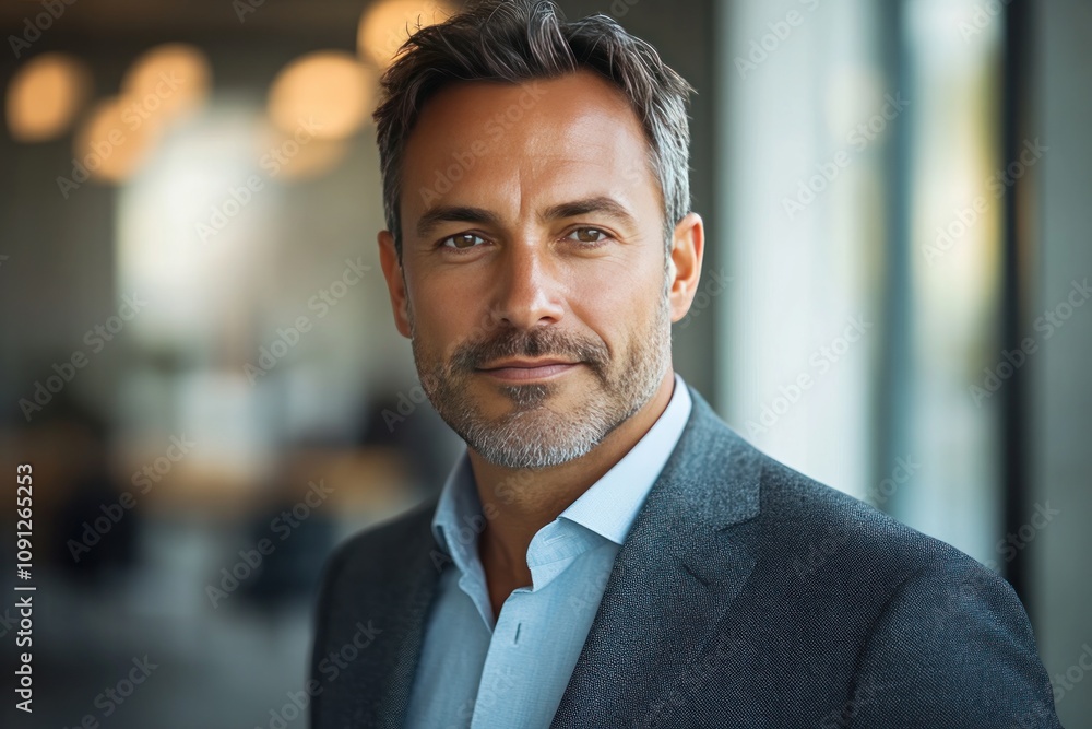 A Confident Man Portrait in Professional Attire A Confident Man Portrait in Professional Attire