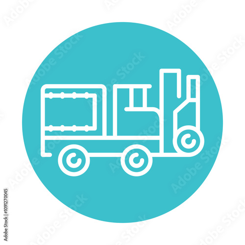 Snow Cutter black line illustration. Snow removal machine.