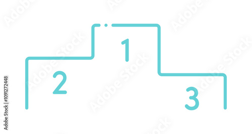 123の数字とシンプルな表彰台のアイコン - 順位やランキングのイメージやレビューのデザイン素材
