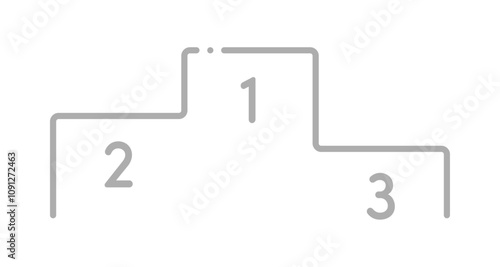 123の数字とシンプルな表彰台のアイコン - 順位やランキングのイメージやレビューのデザイン素材
