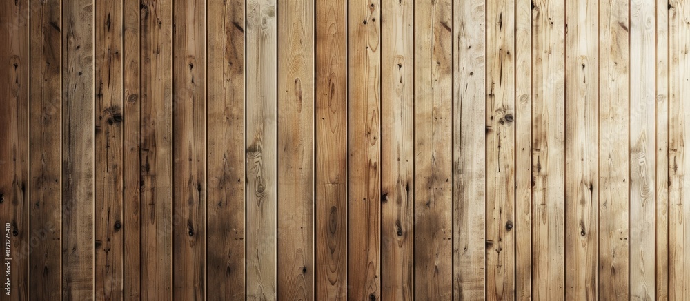 Fototapeta premium Wooden Paneling Adorns Interior Wall