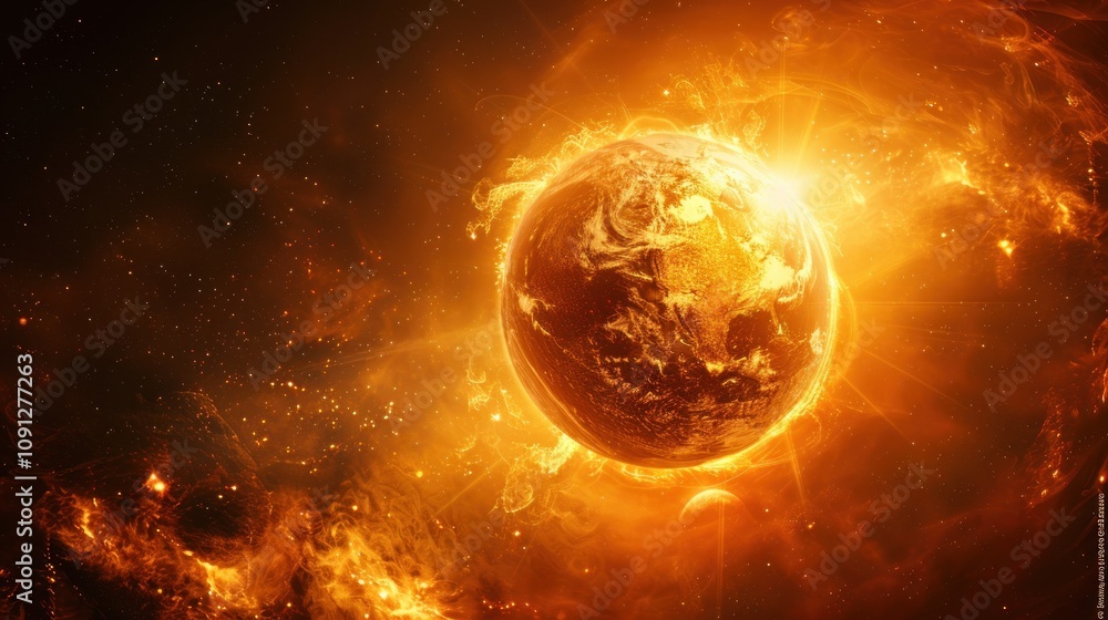 Earth in Flames: A fiery celestial spectacle Earth in Flames: A fiery celestial spectacle