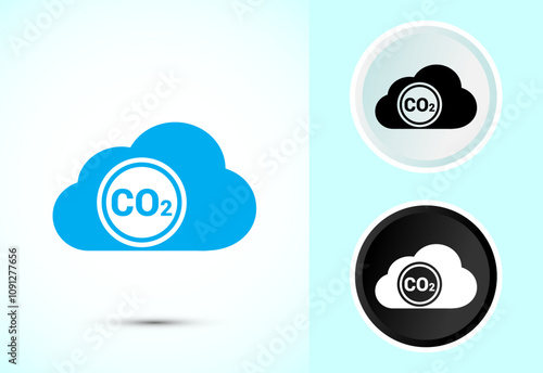 Carbon dioxide icon design illustration, Reduce co2 gas icon