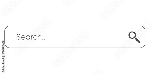 Search bar interface element with a magnifying glass icon on a white background.