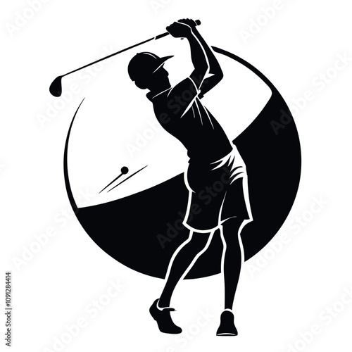 Golf Man vector  loge illustration 