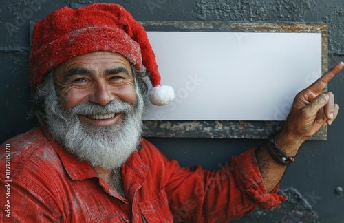 hyper realistic photo of  Santa Claus sitting in an armchair next to a Christmas tree and using a tablet , isolated on white background,  , copy space, copy space for text, photo