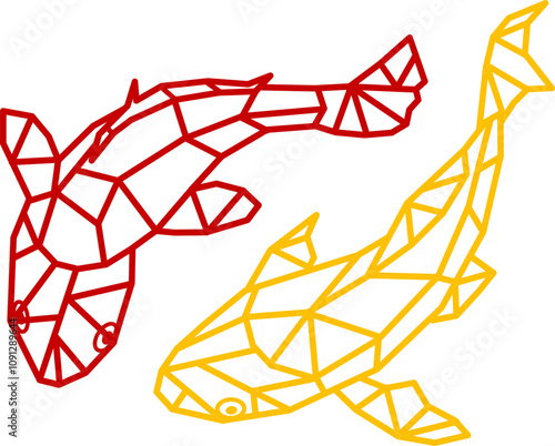 Geometric Koi Fish Vector. Geometric Koi Fish Design.