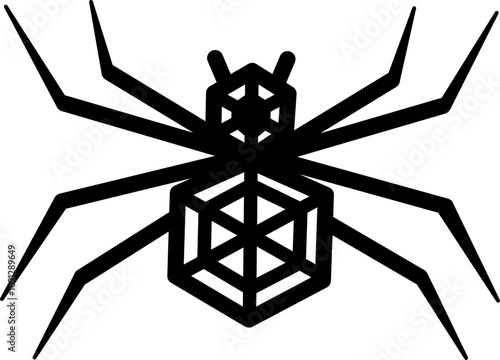 Geometry Spider Vector. Geometric Spider Design.
