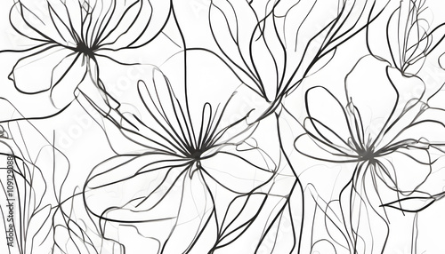 Continuous Line Floral Bouquet