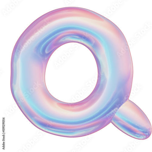 Gradient 3d Alphabet Letter Q