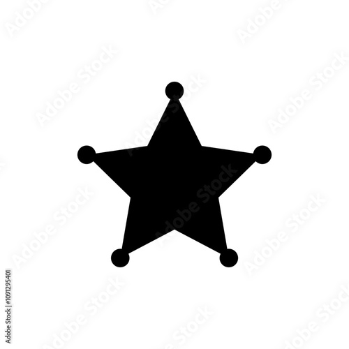Sheriff star badge icon in generic style. Police officer sign symbol