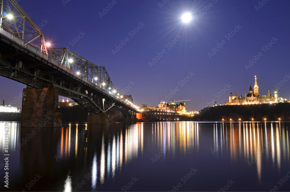 Fototapeta premium Parliament Hill at Night