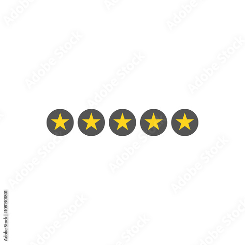 5 Stars Rating Scale Icon for Apps and Websites