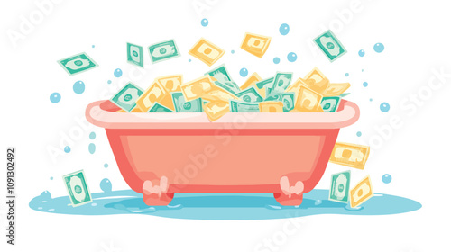 Money Laundry or Cash Washing Launder Icon Concept