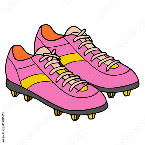 Pink Soccer Cleats Illustration 