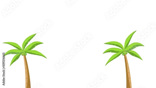 swaying coconut tree animated coconut tree swaying in the wind looping 4k