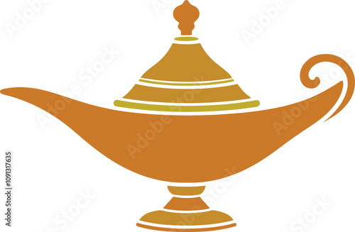 Aladdin's Magic Lamp Colorful Vector Illustration Design (Version: 04)