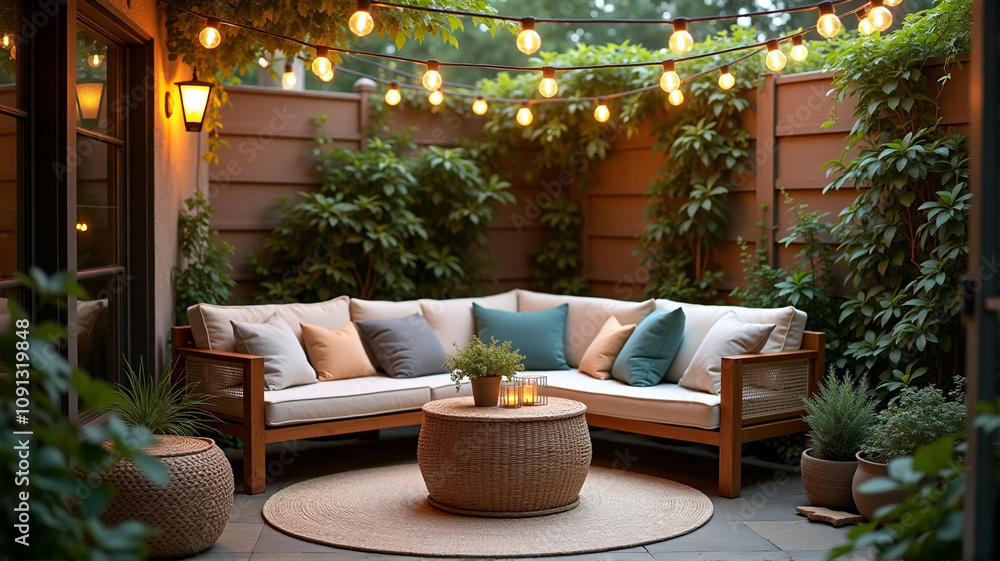 Fototapeta premium outdoor cafe in the garden