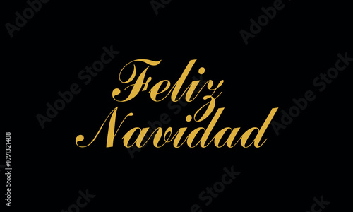 Feliz Navidad spanish Merry Christmas Modern calligraphy lettering on sticker for season greetings. Vector background