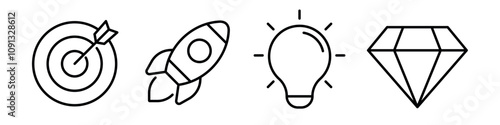 Mission idea goal values icon. Business icon