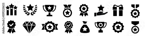 Award icon set. Trophy icons