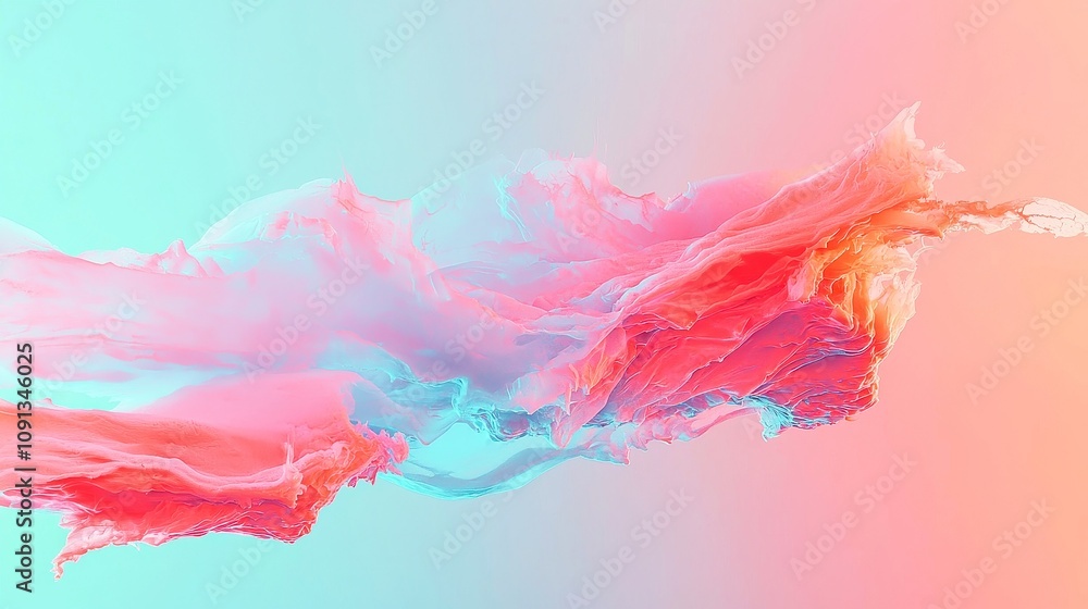 Fototapeta premium Nostalgic Retro Gradient, An abstract lo-fi background featuring a vintage gradient of blue, pink, orange, and gray, perfect for minimalist wall designs and retro aesthetics.
