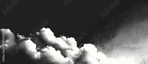 Halftone Cloudscape: A Monochrome Masterpiece