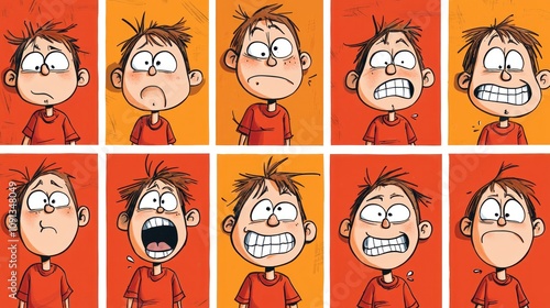 Comic strip sequence showing a funny moment with simple characters and exaggerated expressions