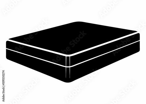 Mattress silhouette vector black on white background