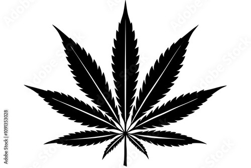 Cannabis leaf vector icon. Marijuana legalize symbol, marijuana or hemp icon, cannabis medical sign vector illustration,Marijuana leaf silhouette icon design vector illustration.