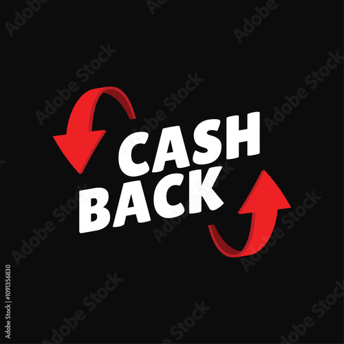 Cashback Icon with Arrows. Cash Back Sign. Money Refund Emblem. Vector