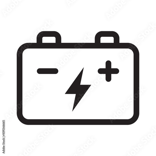 Car battery icon. Car accumulator icon. Auto battery symbol.