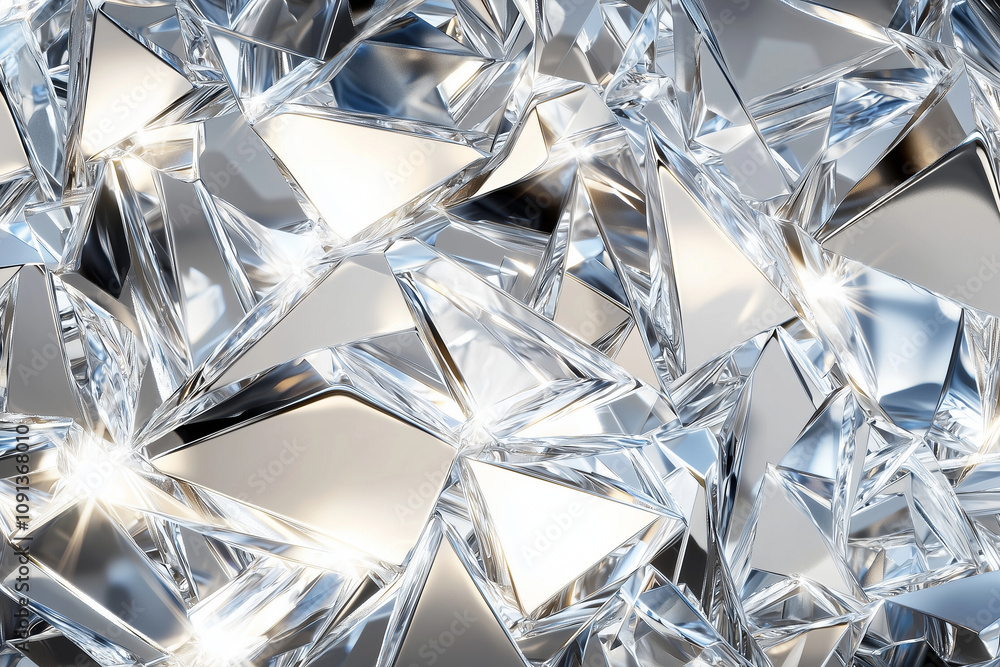 Shimmering crystal shards create stunning pattern, reflecting light in dazzling display. intricate arrangement evokes sense of elegance and luxury, captivating viewers attention Shimmering crystal shards create stunning pattern, reflecting light in dazzling display. intricate arrangement evokes sense of elegance and luxury, captivating viewers attention