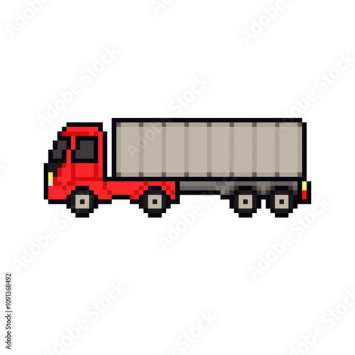 container truck delivery pixel art