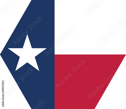 Free Download Polygon shaped printable vector flag of the United States of America federal state of TEXAS - GFXLoad